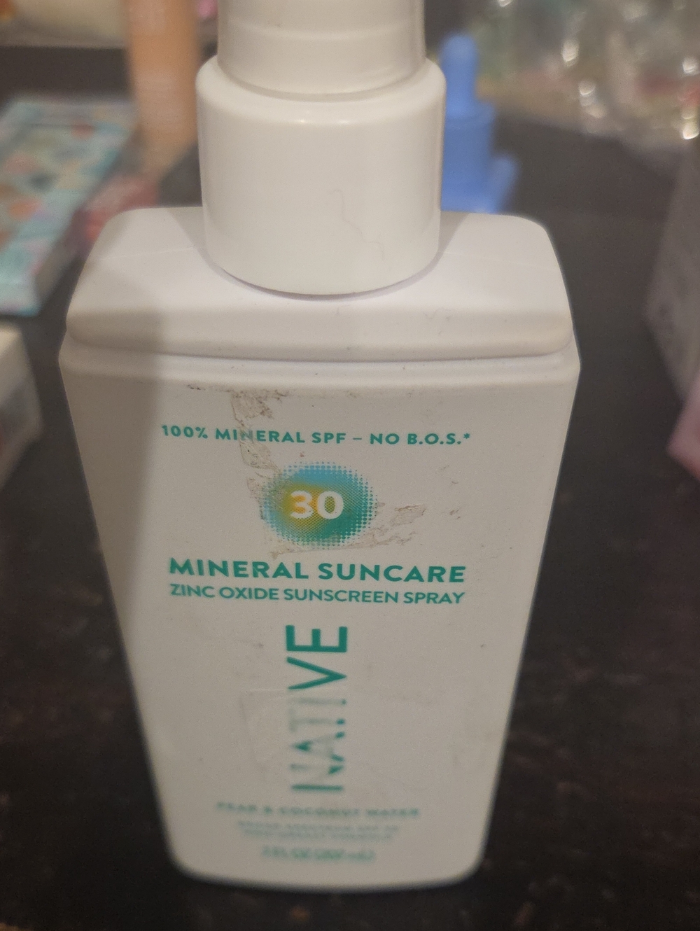 Native Mineral Suncare SPF 30 Zinc Oxide Sunscreen Spray  New Pear&Cocunut Watet